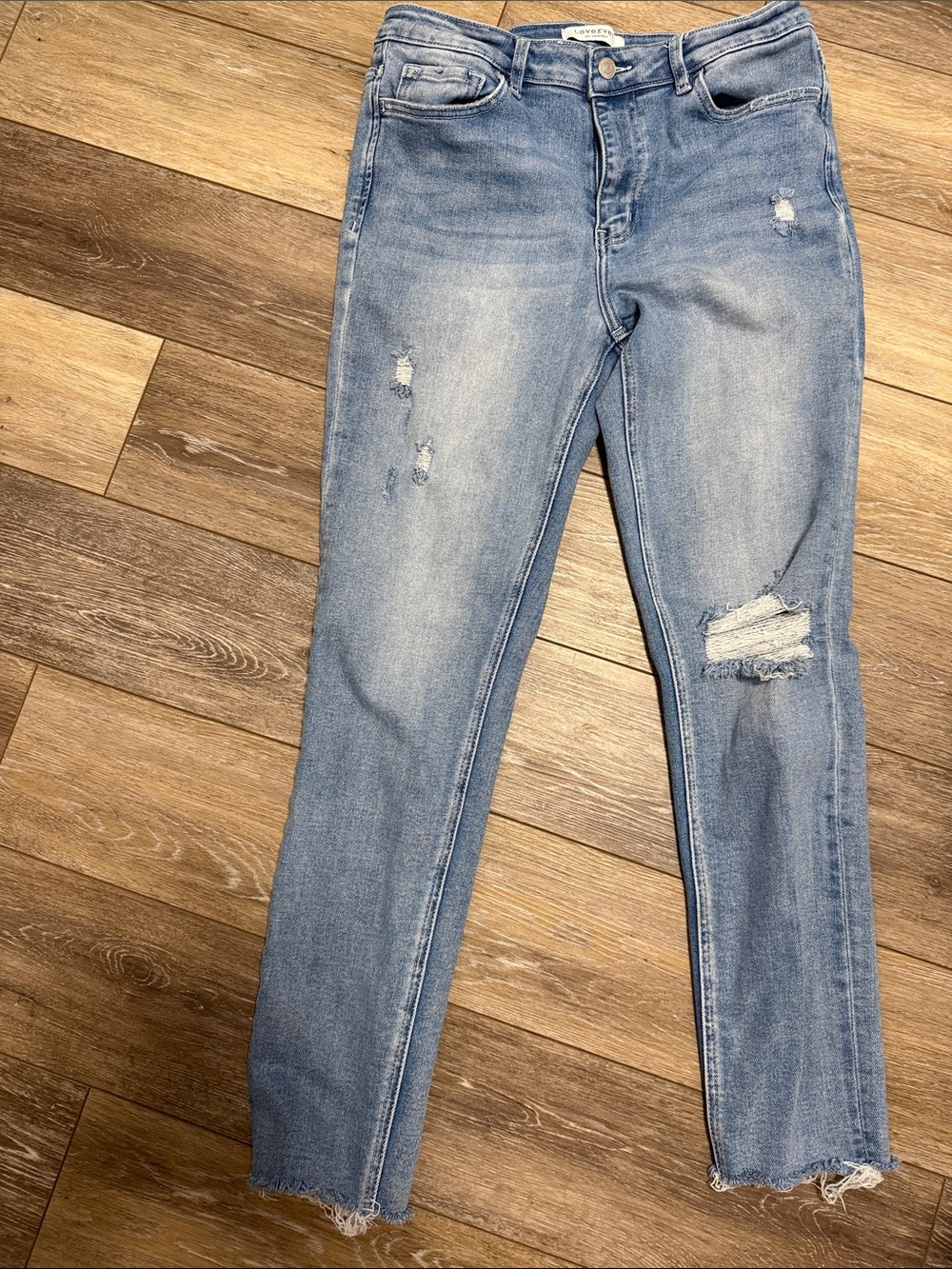 Light Blue Distressed Skinny Jeans